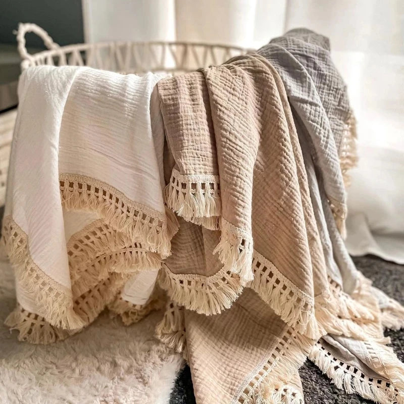 Couverture d'emmaillotage en mousseline de coton