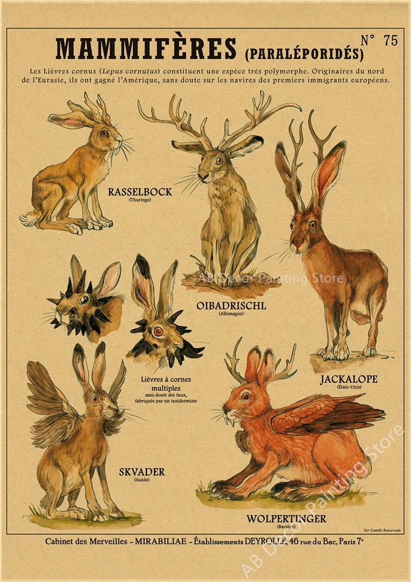Affiche murale "Curieuse créatures"