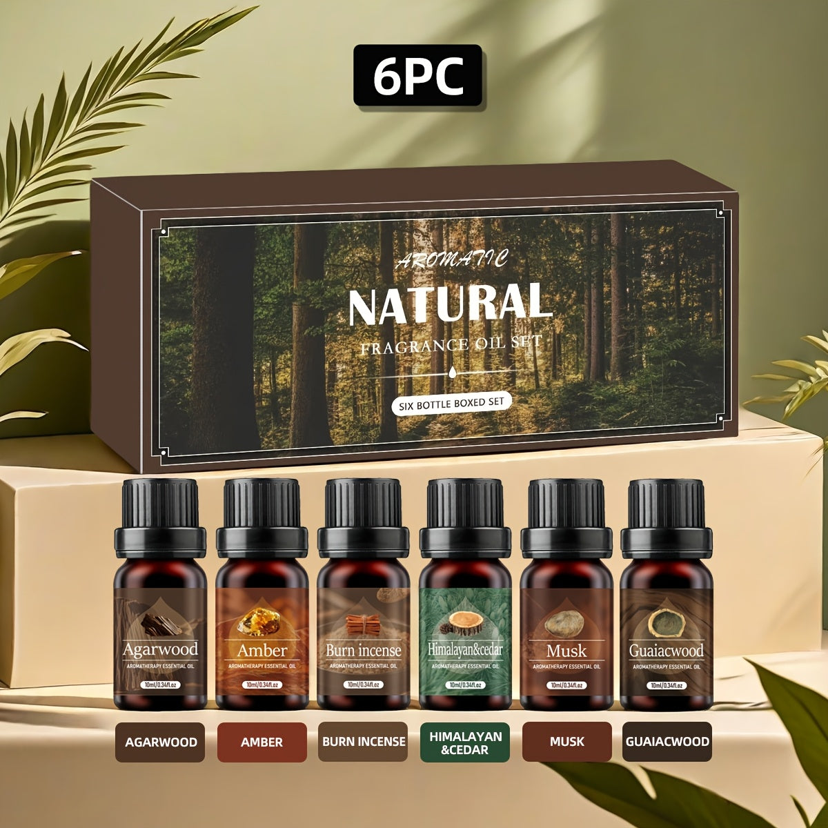 Coffret cadeau 6 huiles essentielles -  Natural
