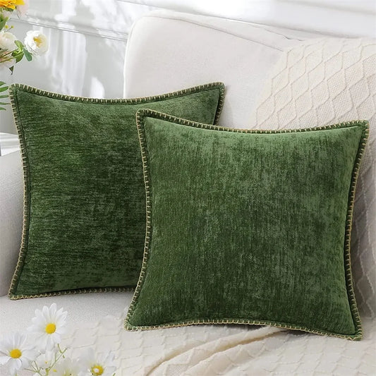 Housse de coussin chenille