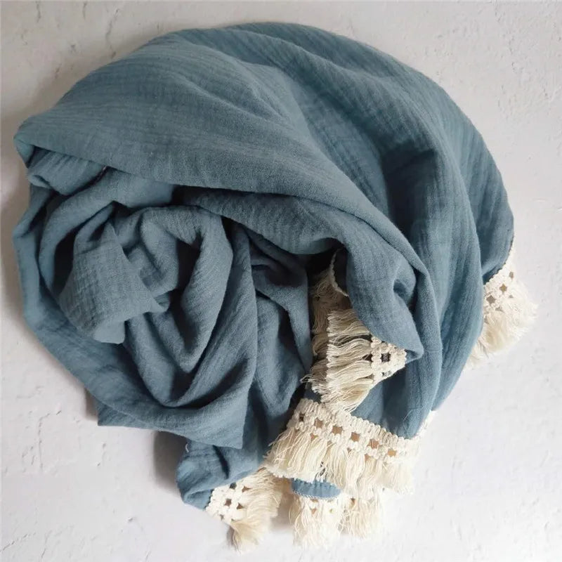 Couverture d'emmaillotage en mousseline de coton