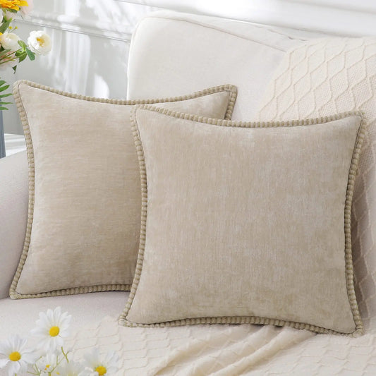 Housse de coussin chenille